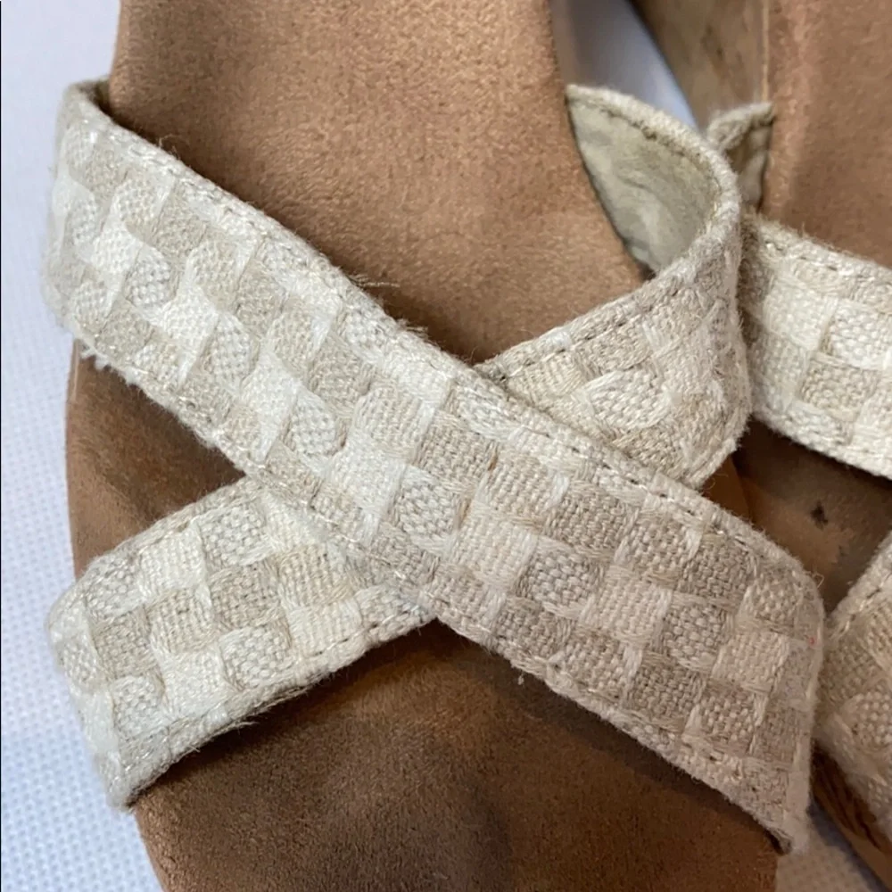 Toms Sienna cork wedge platform sandals Sz 9